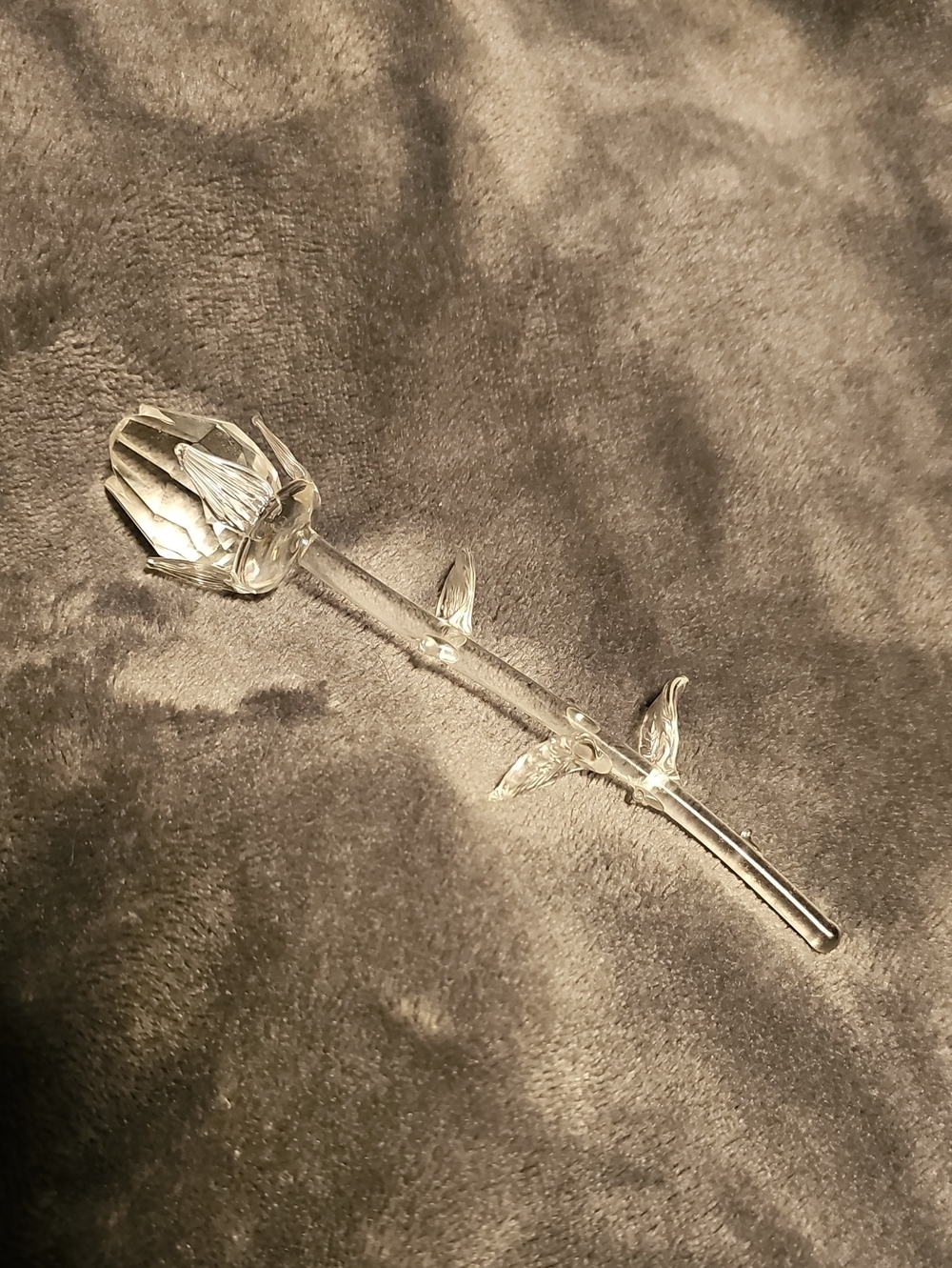 Rose Stem Small Decorative Figurine - Clear